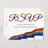 Gay Pride Rainbow Wedding RSVP Postcard Postkarte (Vorne/Hinten)