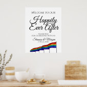 Gay Pride Rainbow Wedding Willkommenszeichen Poster (Küche)