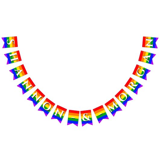 Gay Pride Rainbow Wedding Wimpelkette (Alle)