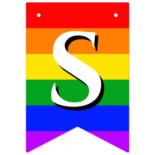 Gay Pride Rainbow Wedding Wimpelkette (Erste Fahne)