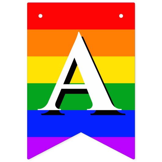 Gay Pride Rainbow Wedding Wimpelkette (Dritte Fahne)