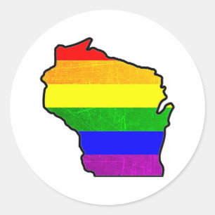 Gay Pride Rainbow Wisconsin Stickers