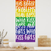 Gay Pride Rainbow World hat größere Probleme Poster (Küche)