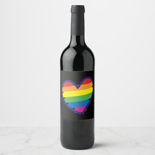Gay Pride Rainbowflag Weinetikett (Vorderseite)