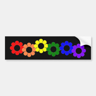 Gay Pride-Regenbogen-Blumen Autoaufkleber