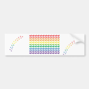 Gay Pride Regenbogen-Dackeln Autoaufkleber