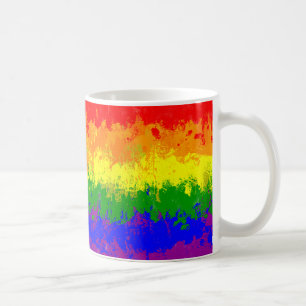 Gay Pride-Regenbogen-Farben-Spritzer-Flaggen-Tasse Kaffeetasse