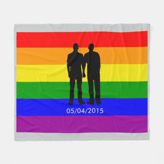 Gay Pride-Regenbogen-Flag-Datum Fleecedecke (Vorderseite (Horizontal))
