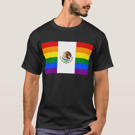 Gay Pride-Regenbogen-Flagge Mexikos LGBT T-Shirt (Vorderseite)
