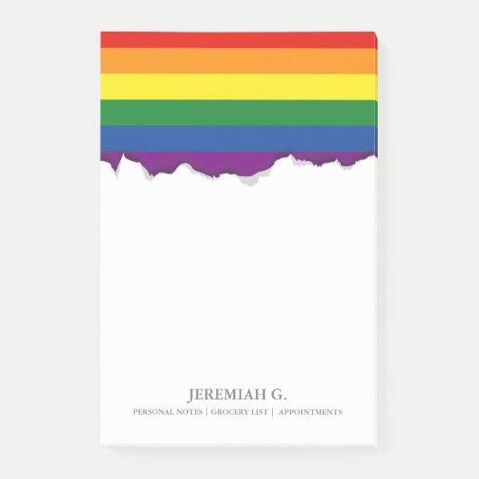 Gay Pride-Regenbogen-Flagge Post-it Klebezettel (Vorderseite)