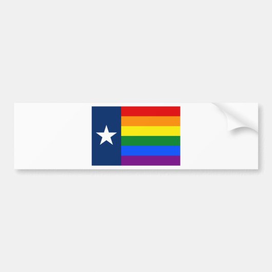 Gay Pride-Regenbogen-Flagge Texas LGBT Autoaufkleber (Vorne)