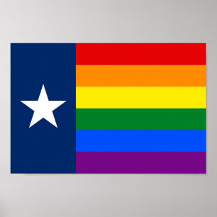 Gay Pride-Regenbogen-Flagge Texas LGBT Poster