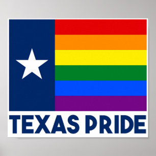 Gay Pride-Regenbogen-Flagge Texas LGBT Poster