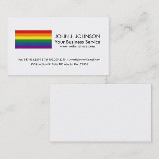 Gay Pride-Regenbogen-Flagge Visitenkarte (Vorne/Hinten)