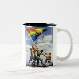Gay Pride-Regenbogen-Flaggen-feinschmeckerische Zweifarbige Tasse