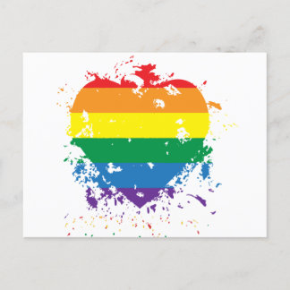 Gay Pride-Regenbogen-Flaggenherz Ankündigungspostkarte