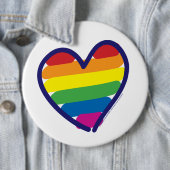 Gay Pride-Regenbogen-Flaggenherz Button (Beispiel)