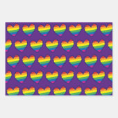 Gay Pride-Regenbogen-Flaggenherz Geschenkpapier Set (Vorderseite 3)
