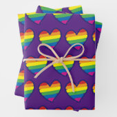 Gay Pride-Regenbogen-Flaggenherz Geschenkpapier Set (Beispiel)