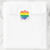 Gay Pride-Regenbogen-Flaggenherz Quadratischer Aufkleber (Tasche)