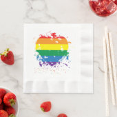 Gay Pride-Regenbogen-Flaggenherz Serviette (Beispiel)