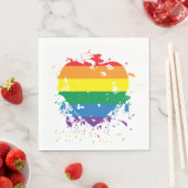 Gay Pride-Regenbogen-Flaggenherz Serviette (Beispiel)