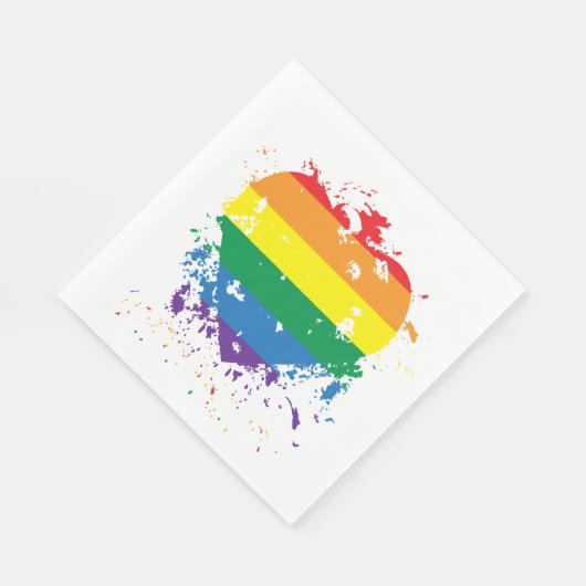 Gay Pride-Regenbogen-Flaggenherz Serviette (Ecke)