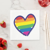 Gay Pride-Regenbogen-Flaggenherz Serviette (Beispiel)
