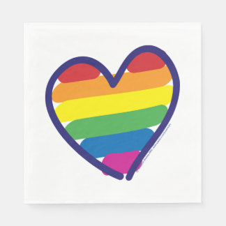 Gay Pride-Regenbogen-Flaggenherz Serviette