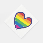 Gay Pride-Regenbogen-Flaggenherz Serviette (Ecke)