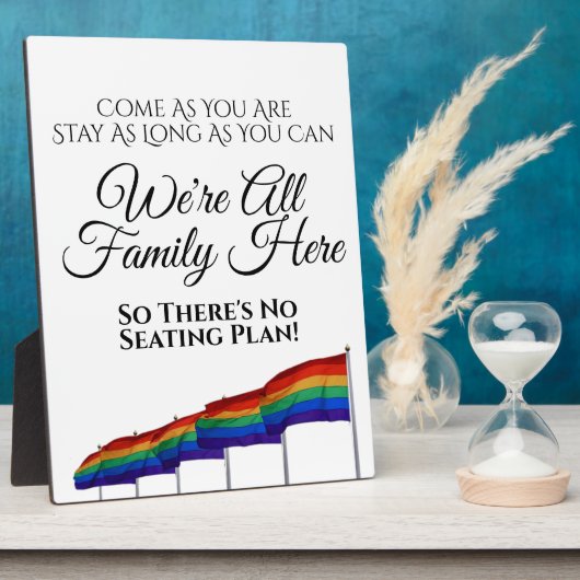 Gay Pride-Regenbogen-Hochzeitssymbol Fotoplatte (Seite)