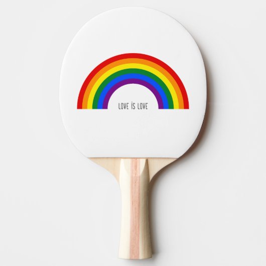Gay Pride Regenbogen. Liebe ist Liebe. Tischtennis Schläger (Vorderseite)