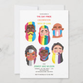 Gay Pride Regenbogen-Party Einladung (Vorderseite)