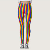Gay Pride-Regenbogen-Streifen Leggings (Vorderseite)