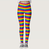 Gay Pride-Regenbogen-Streifen Leggings (Vorderseite)