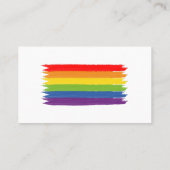 Gay Pride-Regenbogenfahne Brush Stil Minimalistisc Visitenkarte (Rückseite)