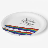 Gay Pride-Regenbogenfahnen Hochzeitspapier-Teller Pappteller (Schrägansicht)