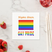 Gay Pride-Regenbogenfarben Orange Personalisierung Serviette (Beispiel)