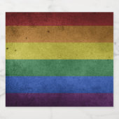 Gay Pride-Regenbogenflagge beeinträchtigt Schaumweinetikett (Einzelnes Label)