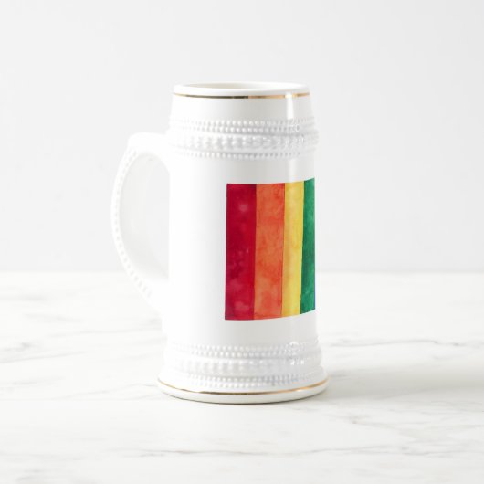 Gay Pride-Regenbogenflagge Bierglas (Vorderseite Links)