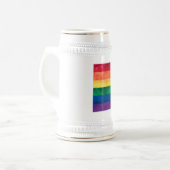 Gay Pride-Regenbogenflagge Bierglas (Vorderseite Links)