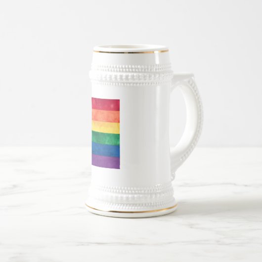 Gay Pride-Regenbogenflagge Bierglas (VorderseiteRechts)