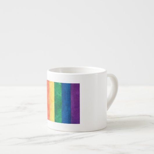 Gay Pride-Regenbogenflagge Espressotasse (Vorderseite Rechts)