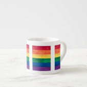 Gay Pride-Regenbogenflagge Espressotasse (Vorderseite Rechts)