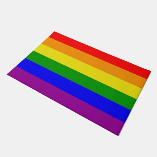 Gay Pride-Regenbogenflagge Fußmatte (Schrägansicht)