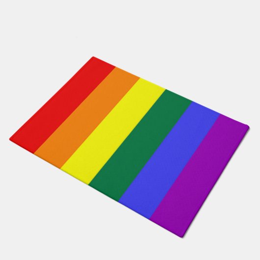 Gay Pride-Regenbogenflagge Fußmatte (Schrägansicht)