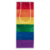 Gay Pride-Regenbogenflagge Geschenktüte Für Weinflaschen (Vorderseite)