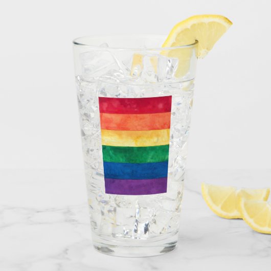 Gay Pride-Regenbogenflagge Glas (Rückseite Ice)