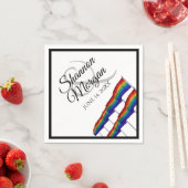 Gay Pride-Regenbogenflagge Hochzeit von Napkins Serviette (Beispiel)