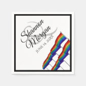 Gay Pride-Regenbogenflagge Hochzeit von Napkins Serviette (Vorderseite)